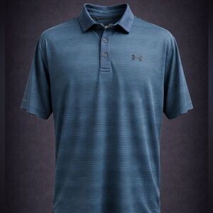 Under Armour ColdBlack Striped Golf Polo Shirt Mens Large HeatGear